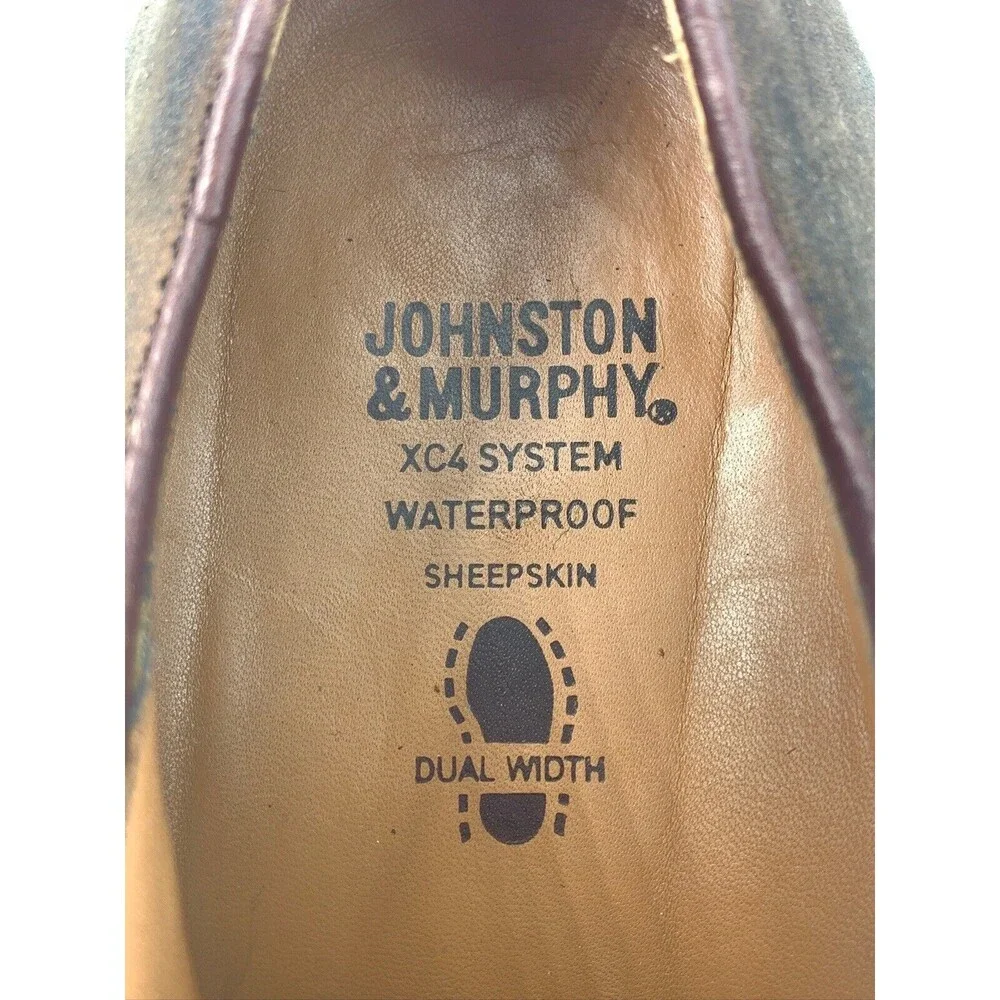 Johnston Murphy Mens 8 Oxfords Shoes XC4 Waterproof System Sheepskin Dual‎ Width